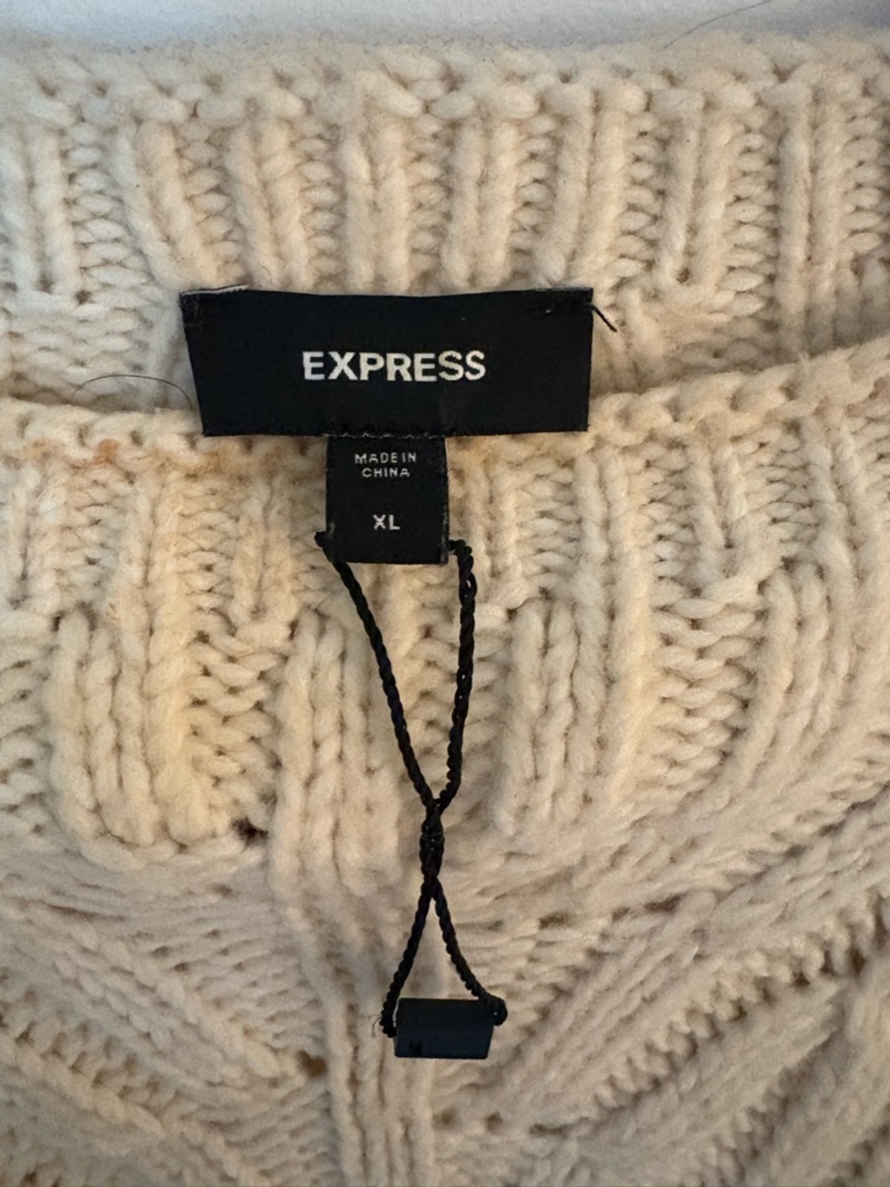 Express Cream Long Sleeve Sweater Dress - Picture 5 of 6